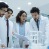 Scientists analyzing data.